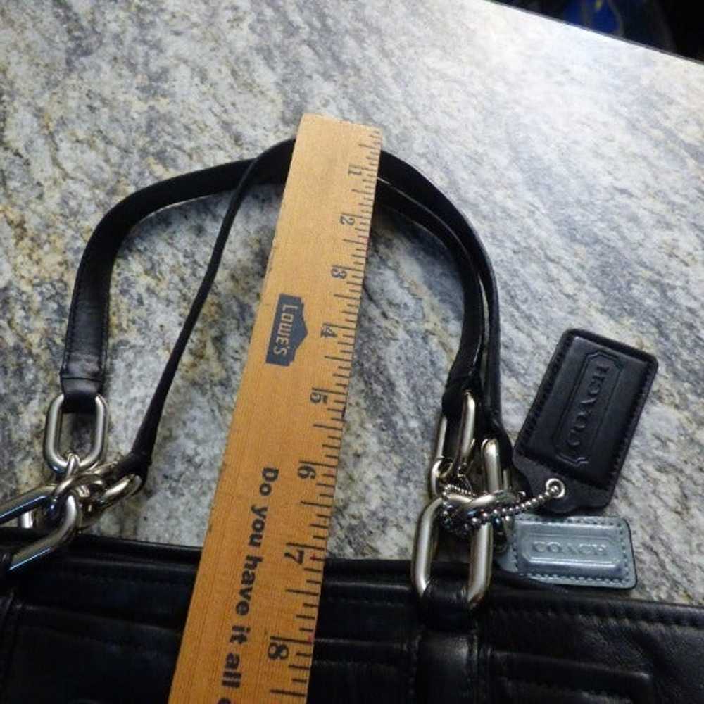 Coach Black Leather Satchel Handbag, New w/o Tags - image 9