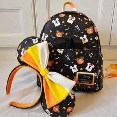 Disney Halloween Loungefly Backpack and Ear Set - image 1