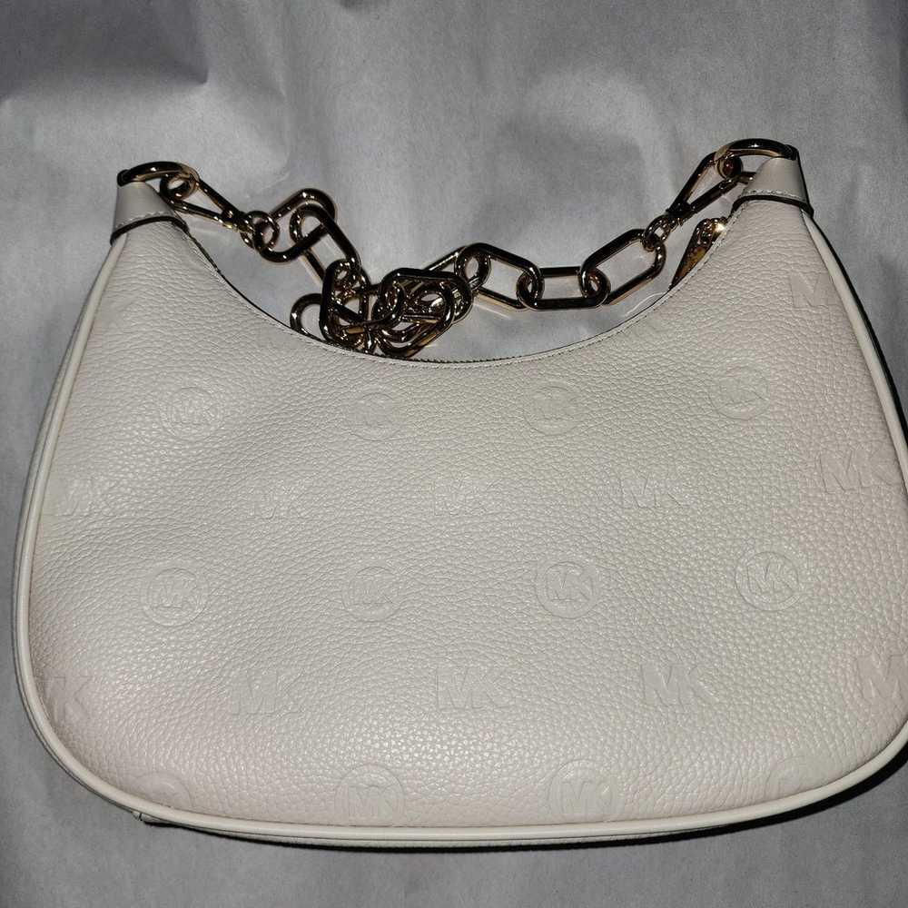 Michael Kors Cora Light Cream Zip Pouchette Leath… - image 3