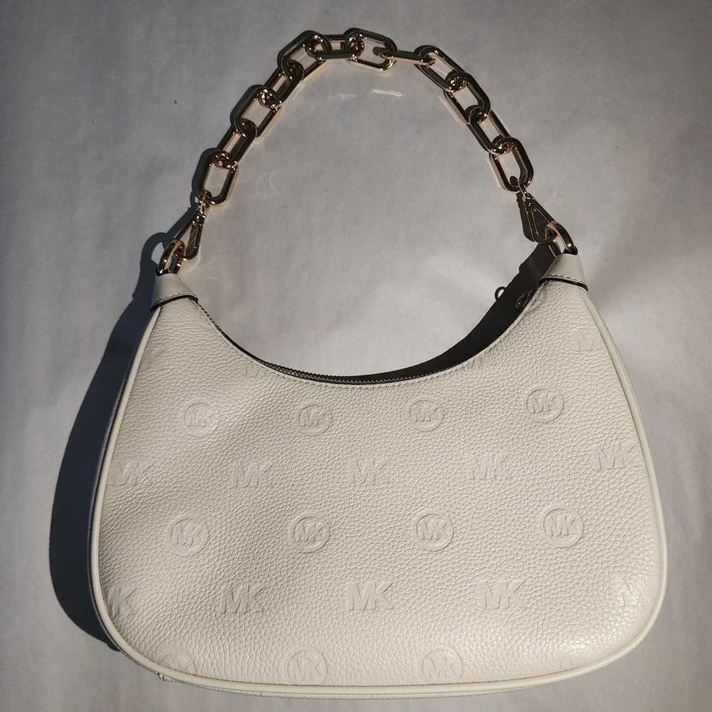 Michael Kors Cora Light Cream Zip Pouchette Leath… - image 4