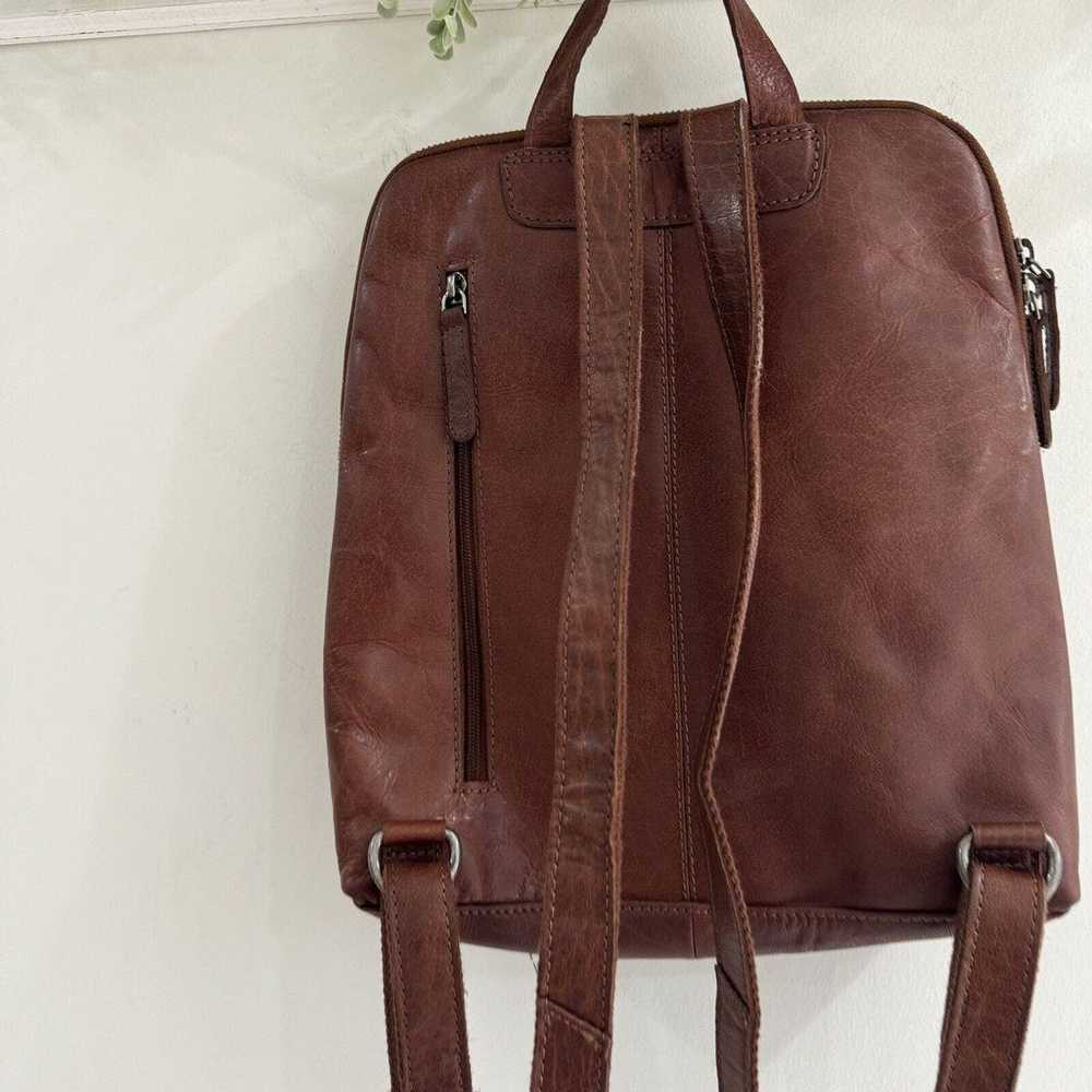 Wild West Leather Backpack Zippered Cognac - image 2