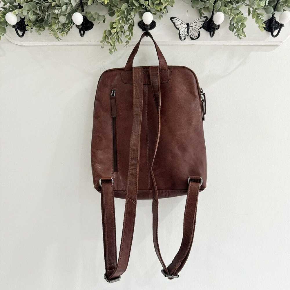Wild West Leather Backpack Zippered Cognac - image 3