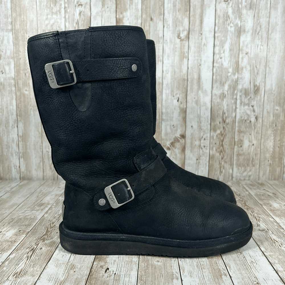 Ugg Ugg Sutter Boot Womens 9 black leather buckle… - image 1