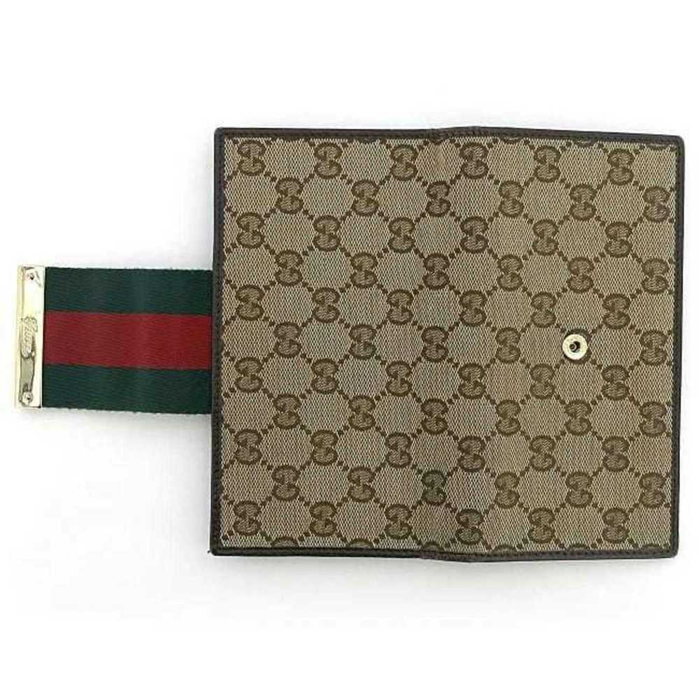 Gucci GUCCI Bifold Long Wallet Beige Brown Webbin… - image 6