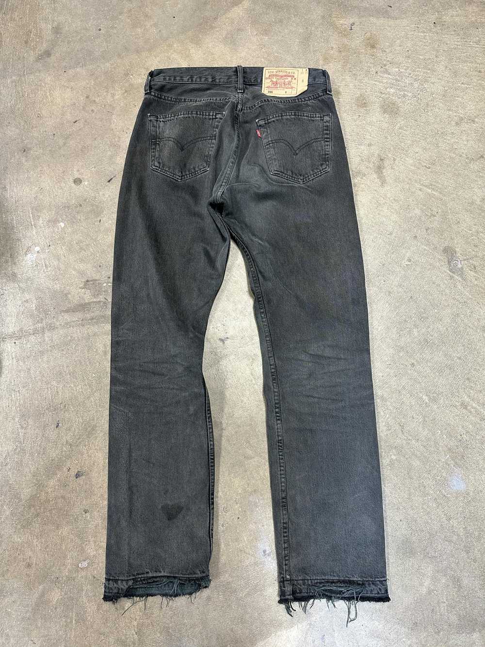 Levi's Levi's 501 Denim Faded Black Distressed Pa… - image 2