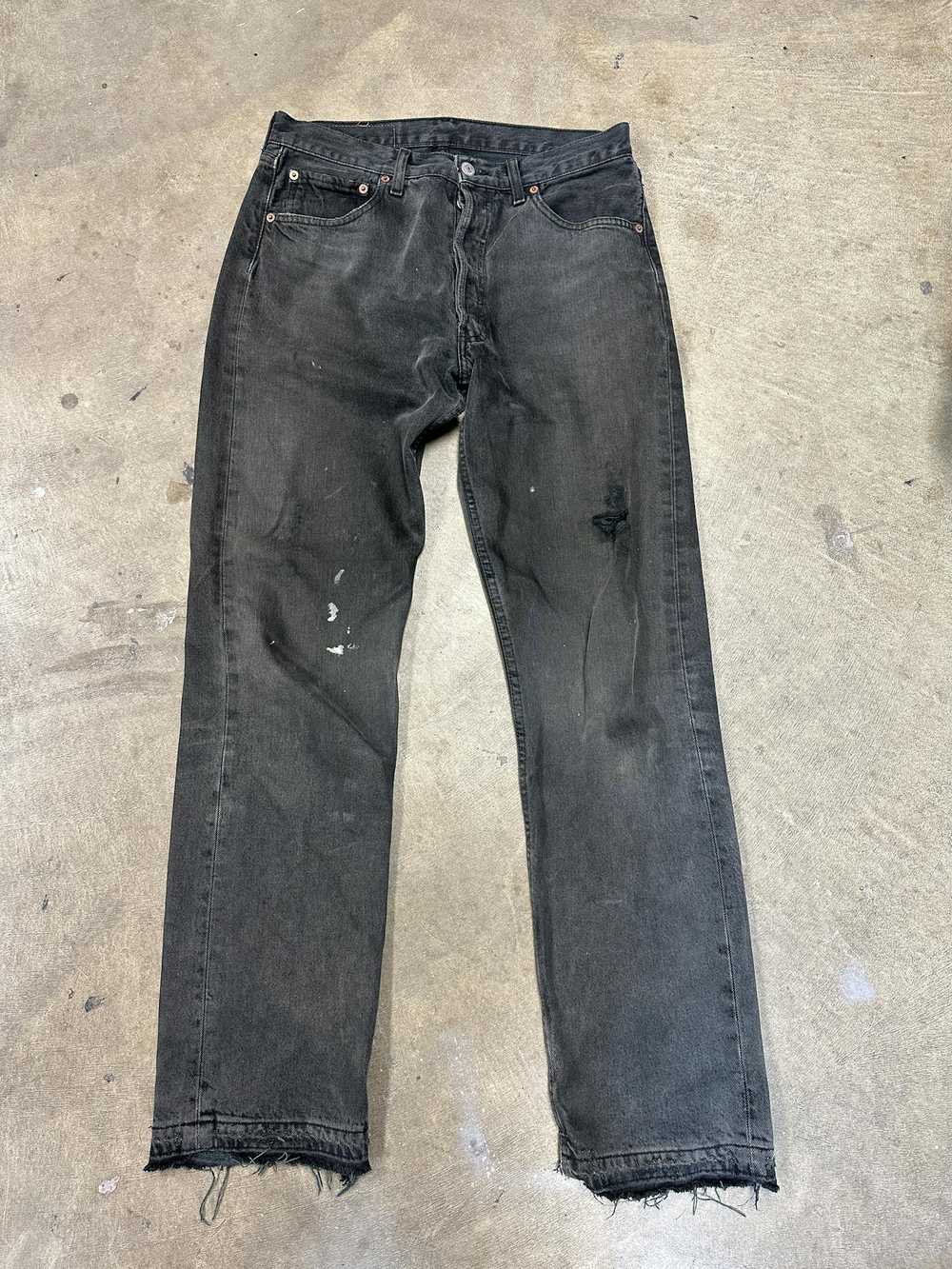 Levi's Levi's 501 Denim Faded Black Distressed Pa… - image 3