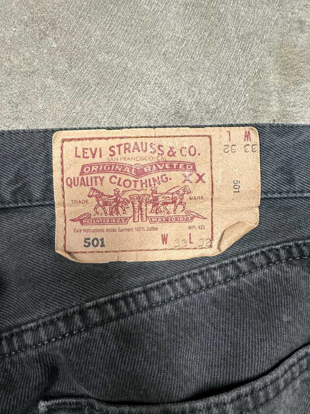 Levi's Levi's 501 Denim Faded Black Distressed Pa… - image 4