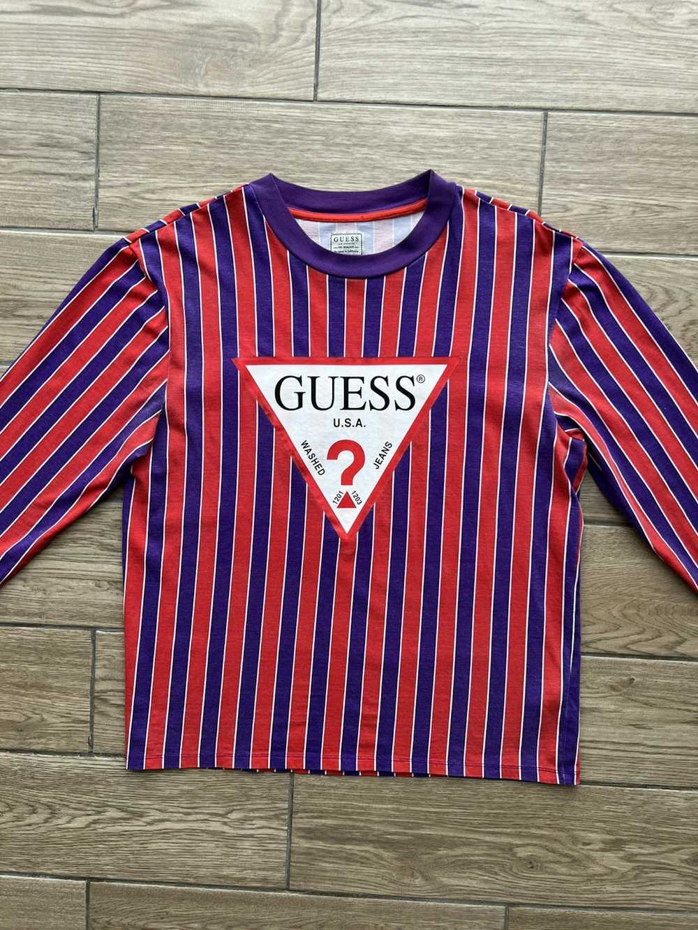 Guess × Streetwear Guess Los Angeles Striped Big … - image 1