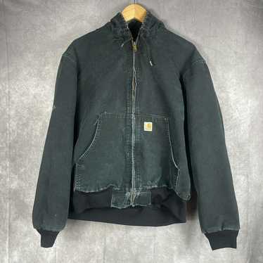 Carhartt Jacket Black Vintage Late 1990s 0399 Zip Up Work Chore Jacket  Size, XL