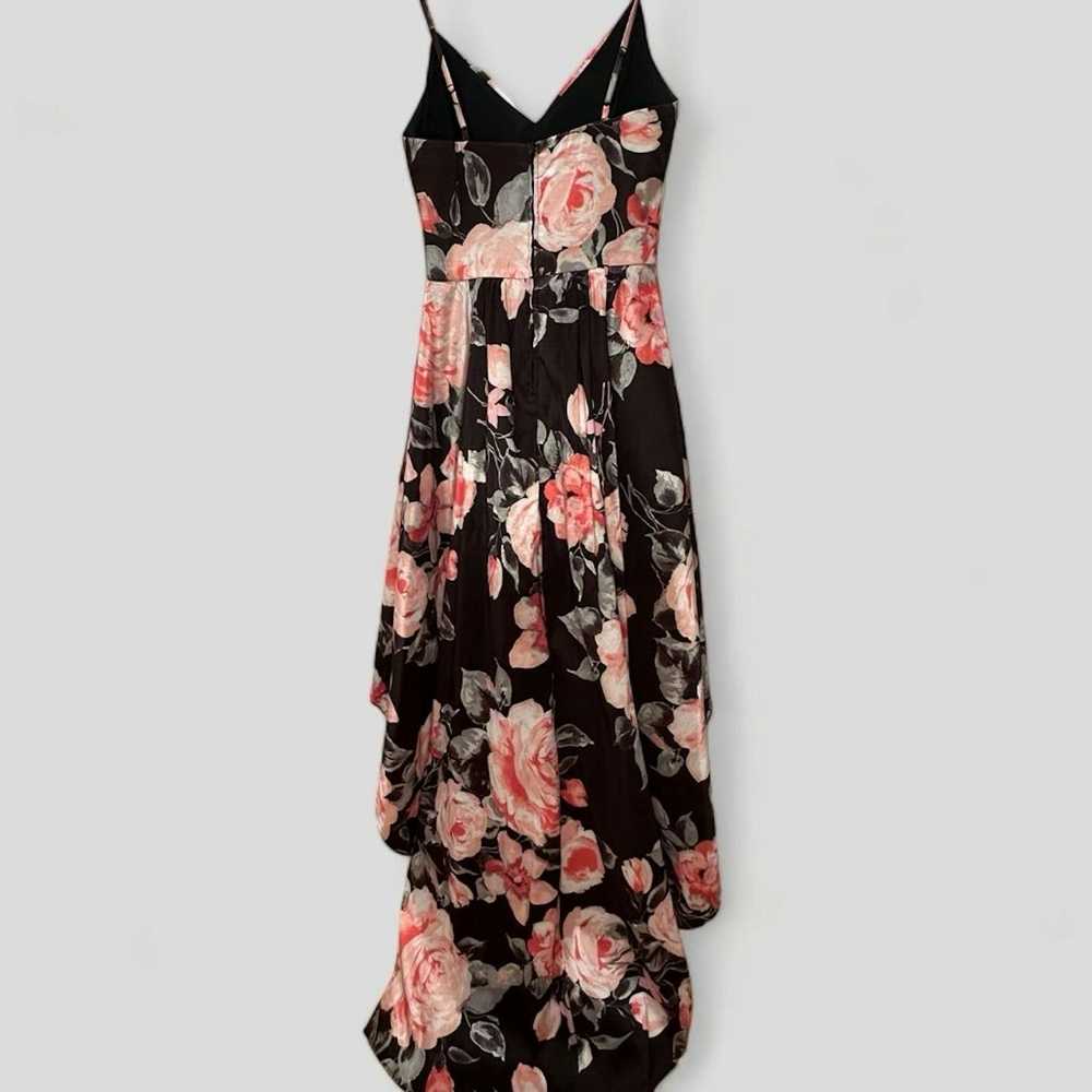 Unbrnd B. Darlin High Low Floral Dress Black/Pink… - image 1