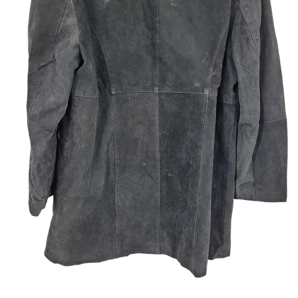 Vintage Vintage 80s Leather Jacket XL Black Suede… - image 10