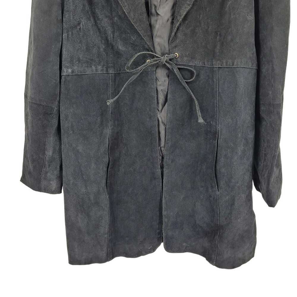 Vintage Vintage 80s Leather Jacket XL Black Suede… - image 5