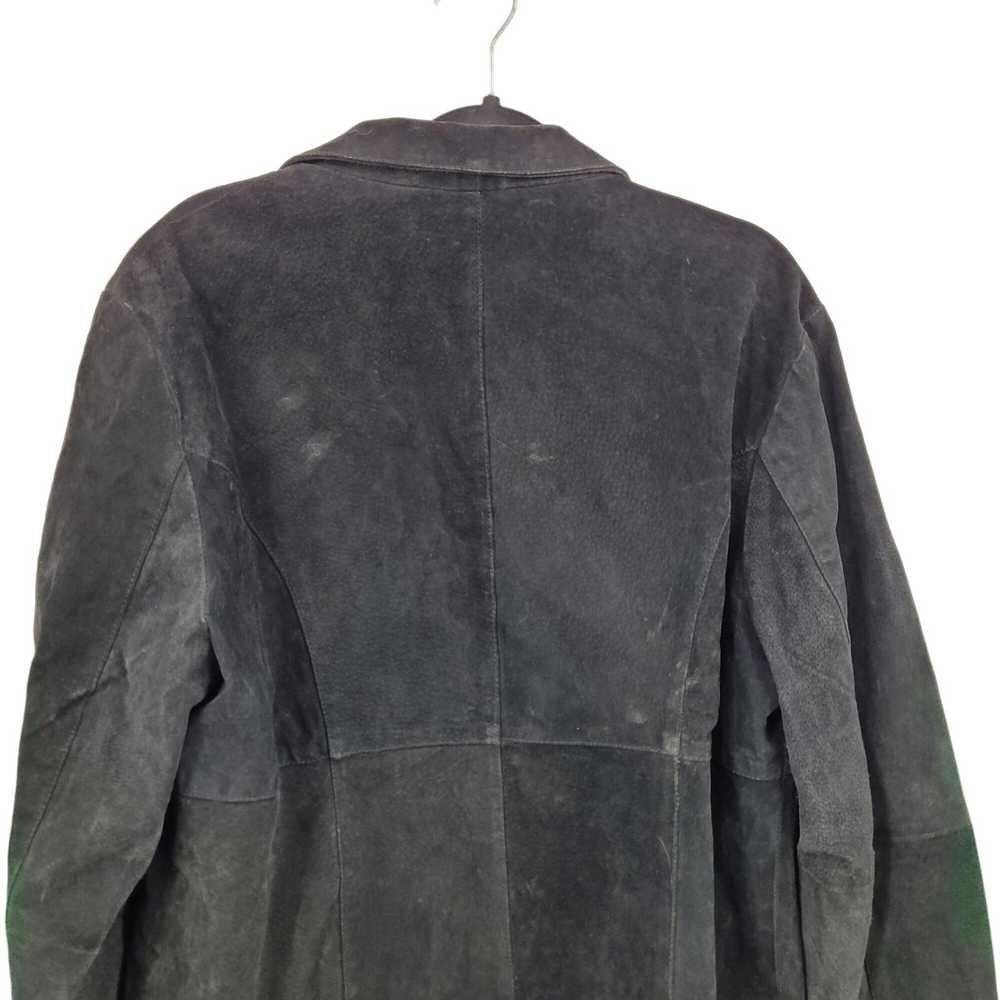 Vintage Vintage 80s Leather Jacket XL Black Suede… - image 9