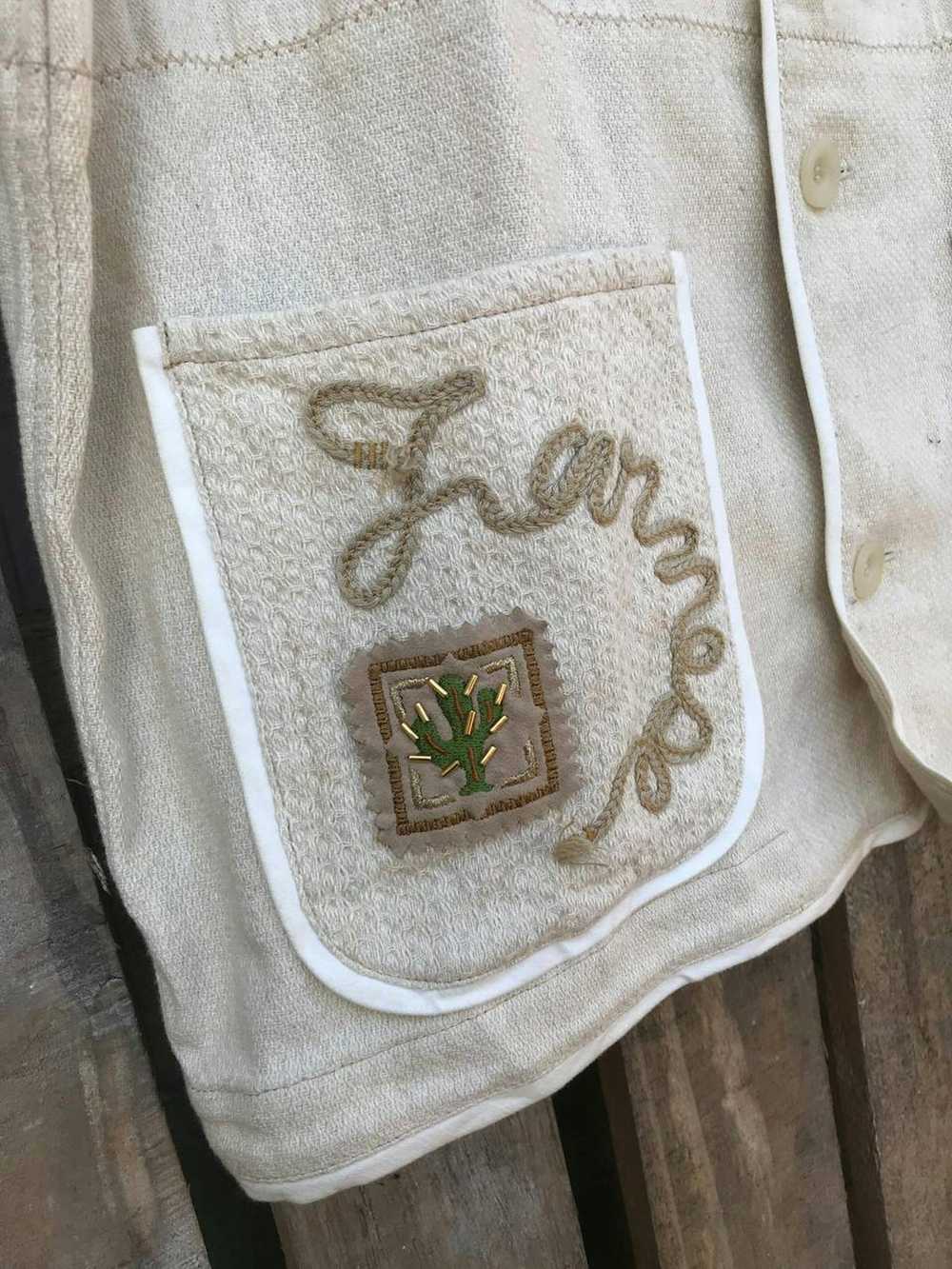 Japanese Brand Vintage Farnese Linen Rayon Chore … - image 3