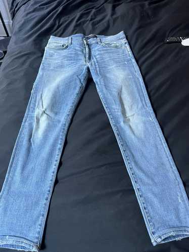 Amiri amiri light blue distressed jeans super elas