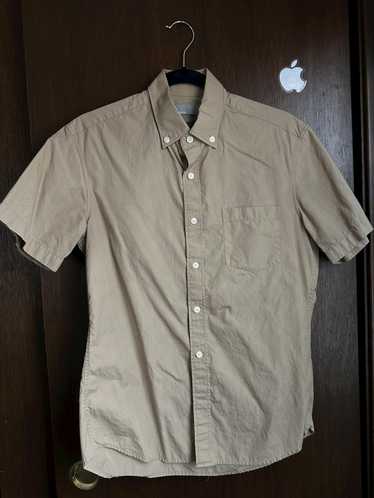 Vince Khaki Cotton One Pocket Short Sleeve Shirt