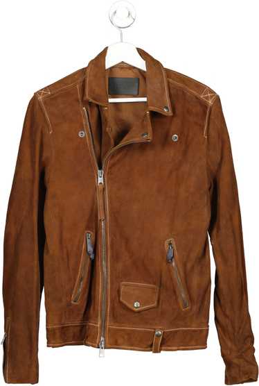 All Saints Men's Brown 'milo' Suede Jacket UK XS