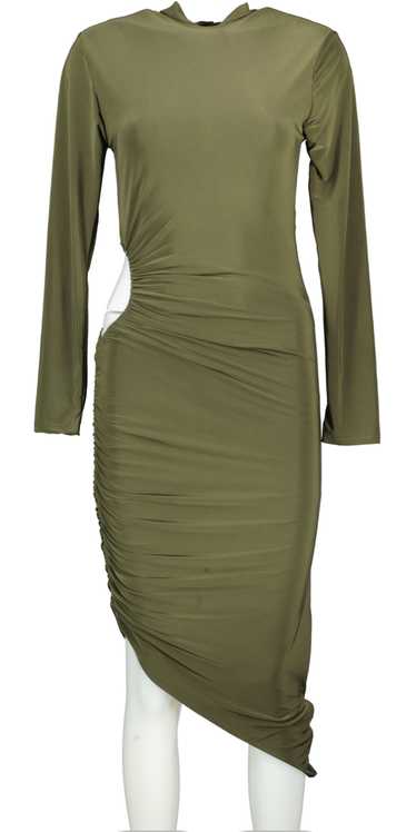 Missguided Khaki Green Slinky Cut Out Long Sleeve… - image 1