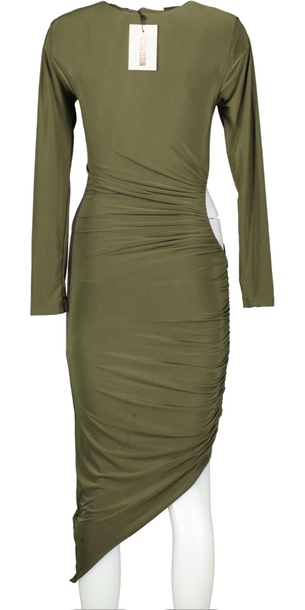 Missguided Khaki Green Slinky Cut Out Long Sleeve… - image 2