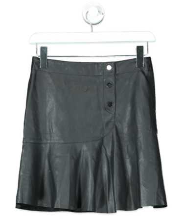 Pinko Black Faux Leather Button Down Skirt UK 6 - image 1