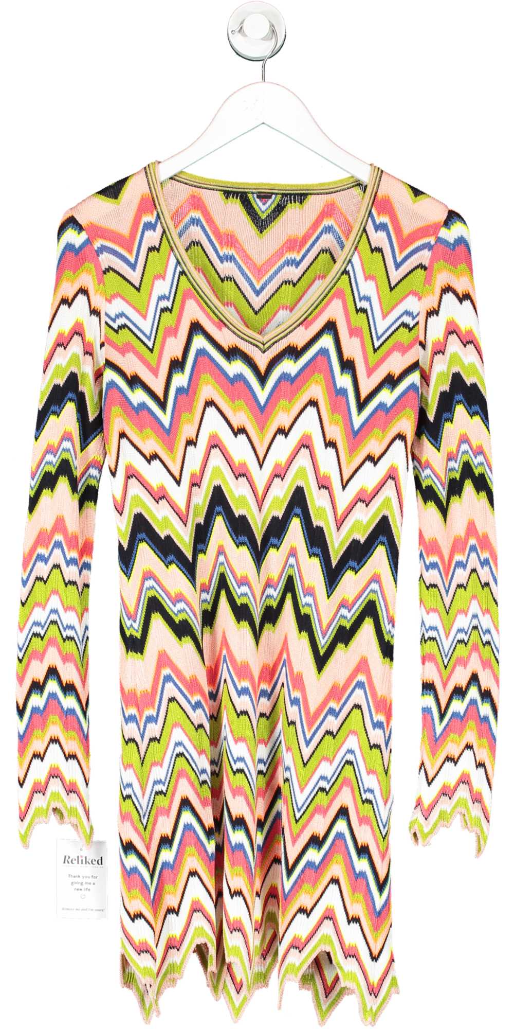 Marc Cain Multicoloured V Neck Chevron Print Knit… - image 1