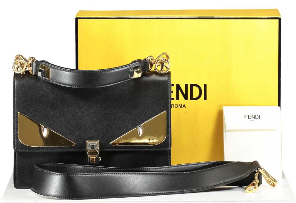 Fendi Black Monster Eyes Kan I Medium Handbag - image 1