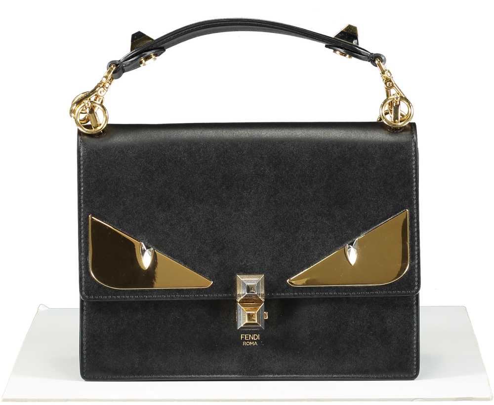 Fendi Black Monster Eyes Kan I Medium Handbag - image 3