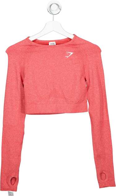 gymshark bright Red Training Long Sleeve Crop Top 