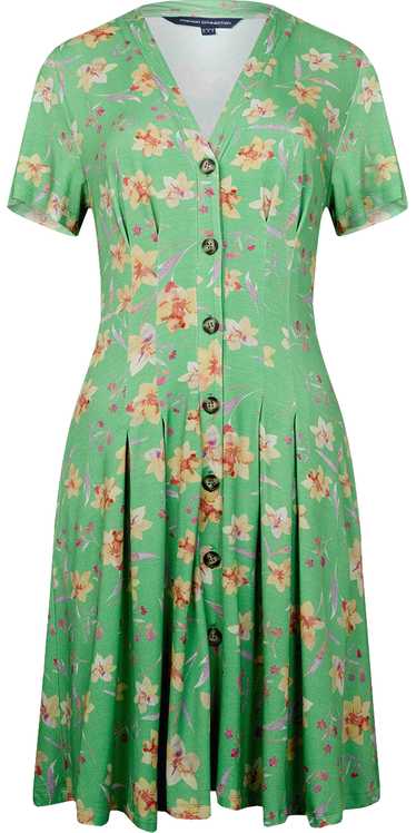 French Connection Green Camille Meadow V Neck Dres