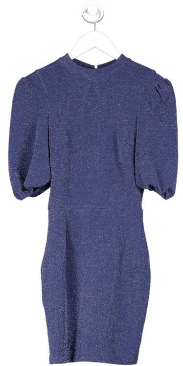 AX Paris Blue High Neck Glitter Mini Dress UK 8 - image 1