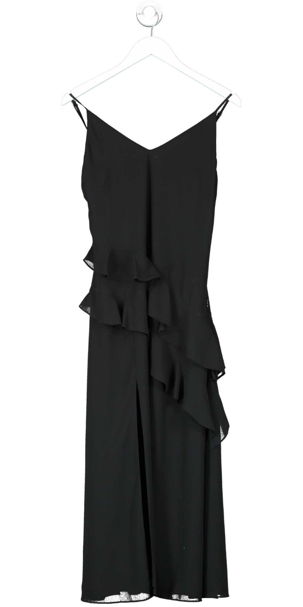 PRETTY LAVISH Black Saskia Midi Ruffle Dress UK 6 - image 1