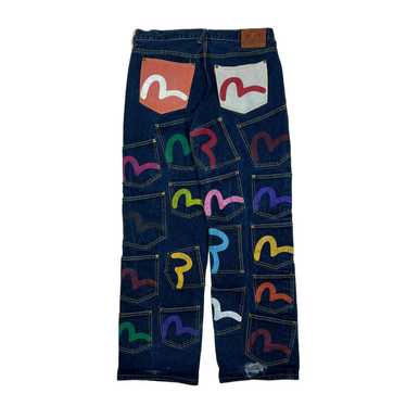 Evisu Vintage Y2K Evisu Multi pocket painted jean… - image 1