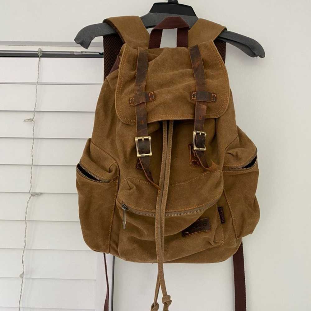 Vintage canvas Backpack - image 1