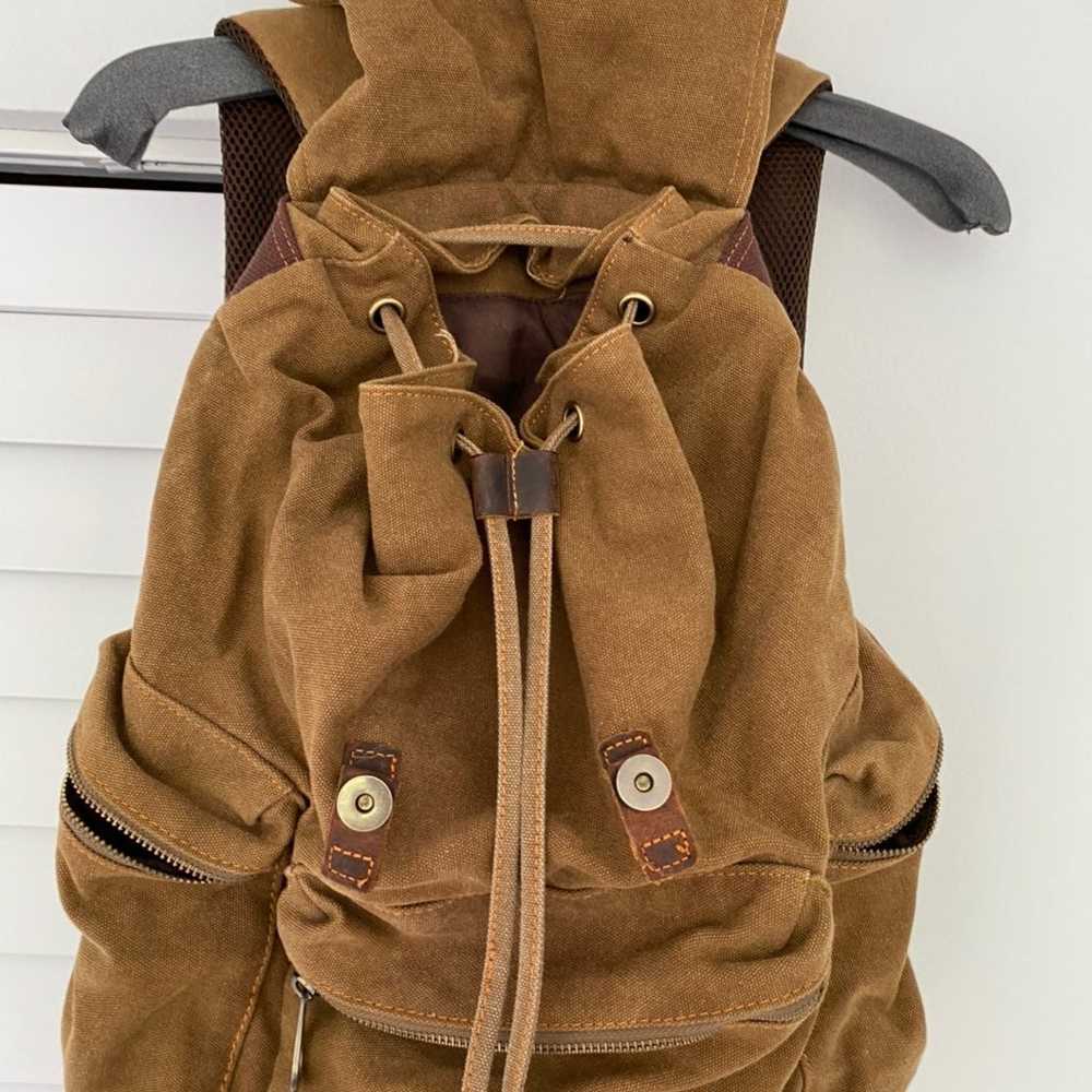 Vintage canvas Backpack - image 4