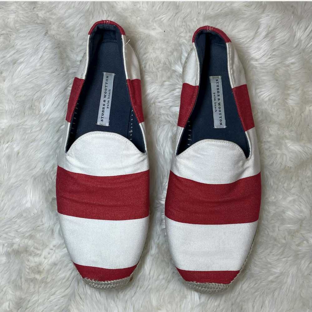 Stubbs & Wootton Red and White Striped Espadrilles - image 4