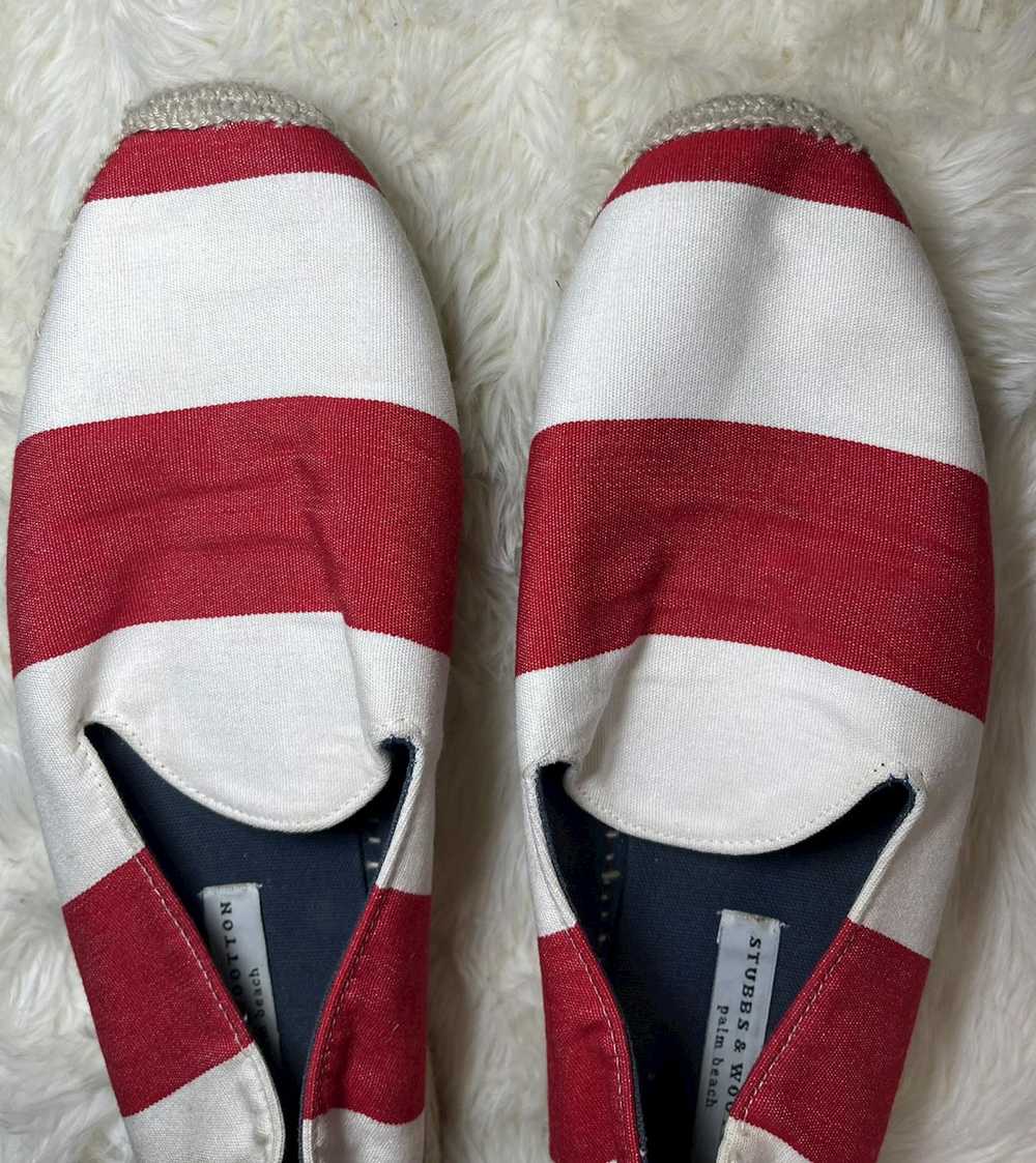 Stubbs & Wootton Red and White Striped Espadrilles - image 8