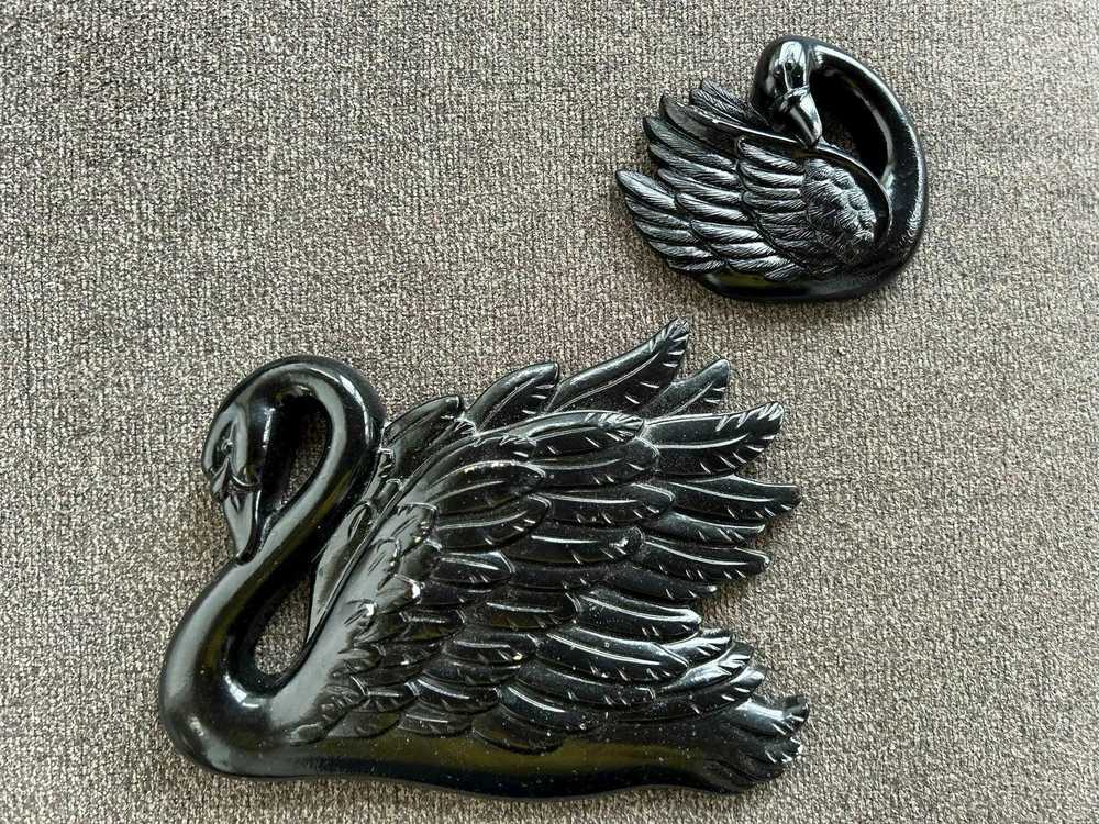 Designer Pottery wall Art- Swans one large one sm… - image 1