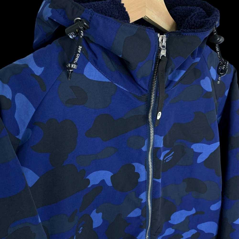 Bape OG Color Camo Fleece Lined Anorak (Blue) - image 3