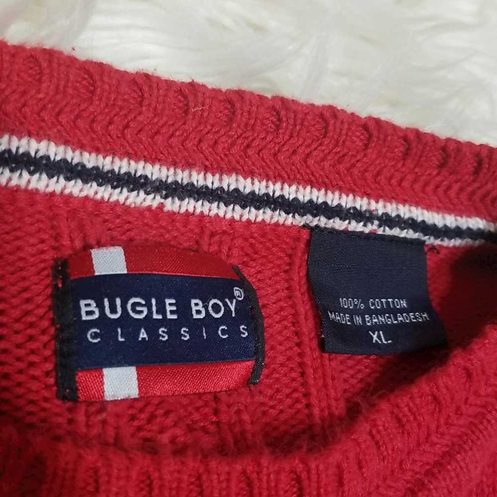 Bugle Boy Vintage Bugle Boy Red Cable Knit Crewne… - image 3