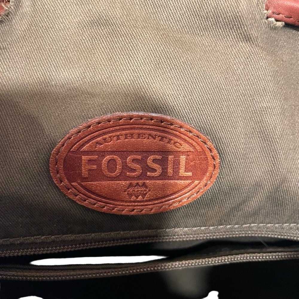 Fossil Fossil Backpack Emerson Leather Woven Canv… - image 7