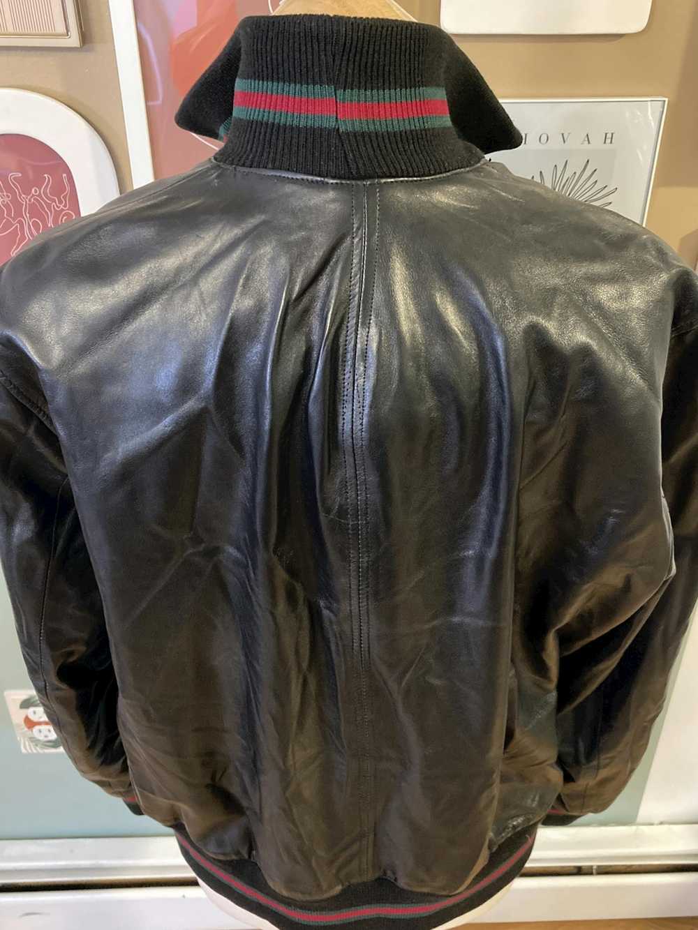 Gucci GUCCI Black Lamb Leather Bomber Jacket MEN … - image 11