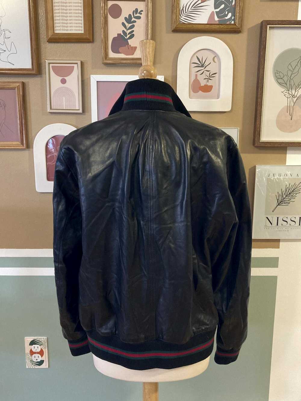 Gucci GUCCI Black Lamb Leather Bomber Jacket MEN … - image 3