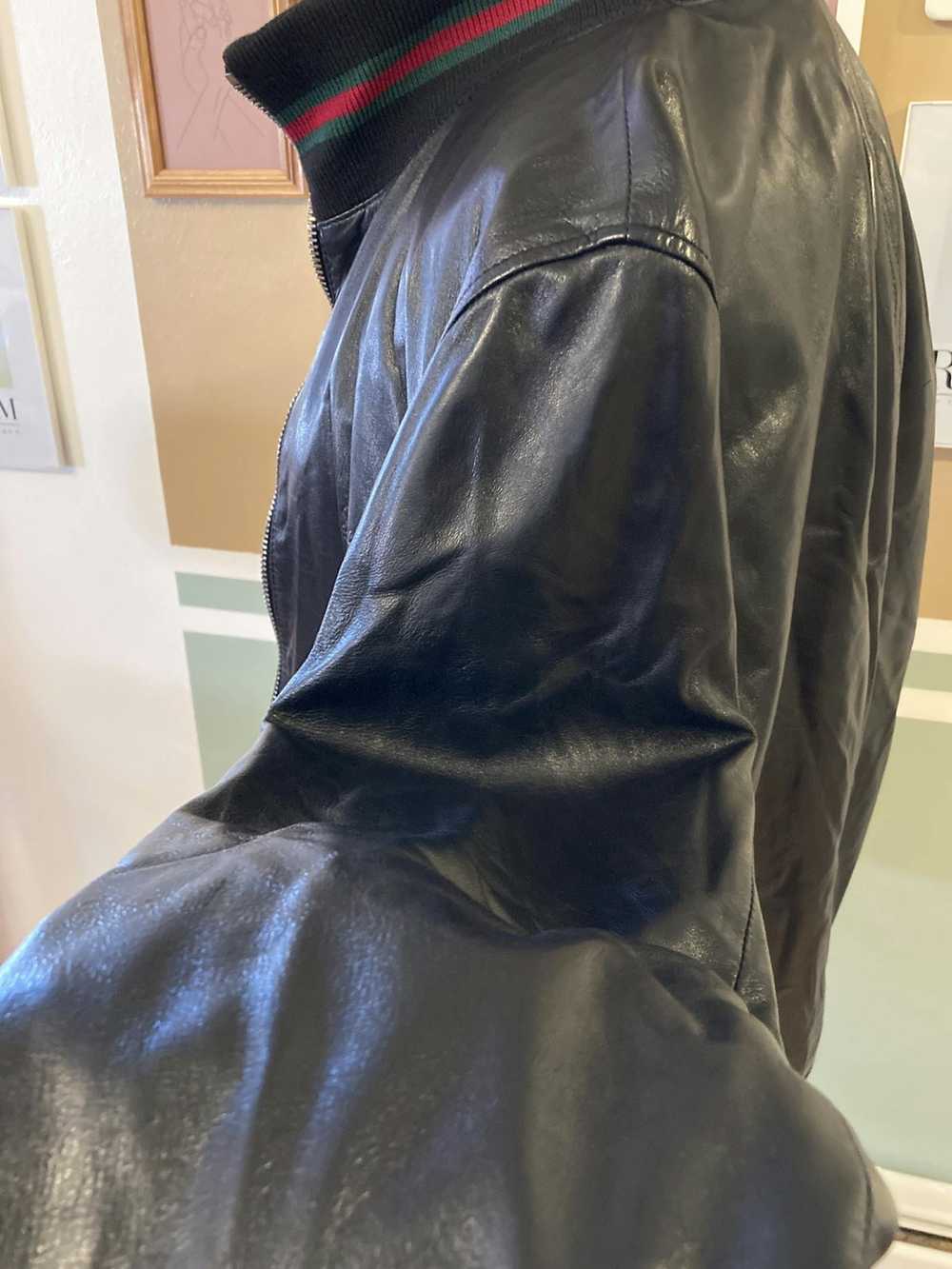 Gucci GUCCI Black Lamb Leather Bomber Jacket MEN … - image 4