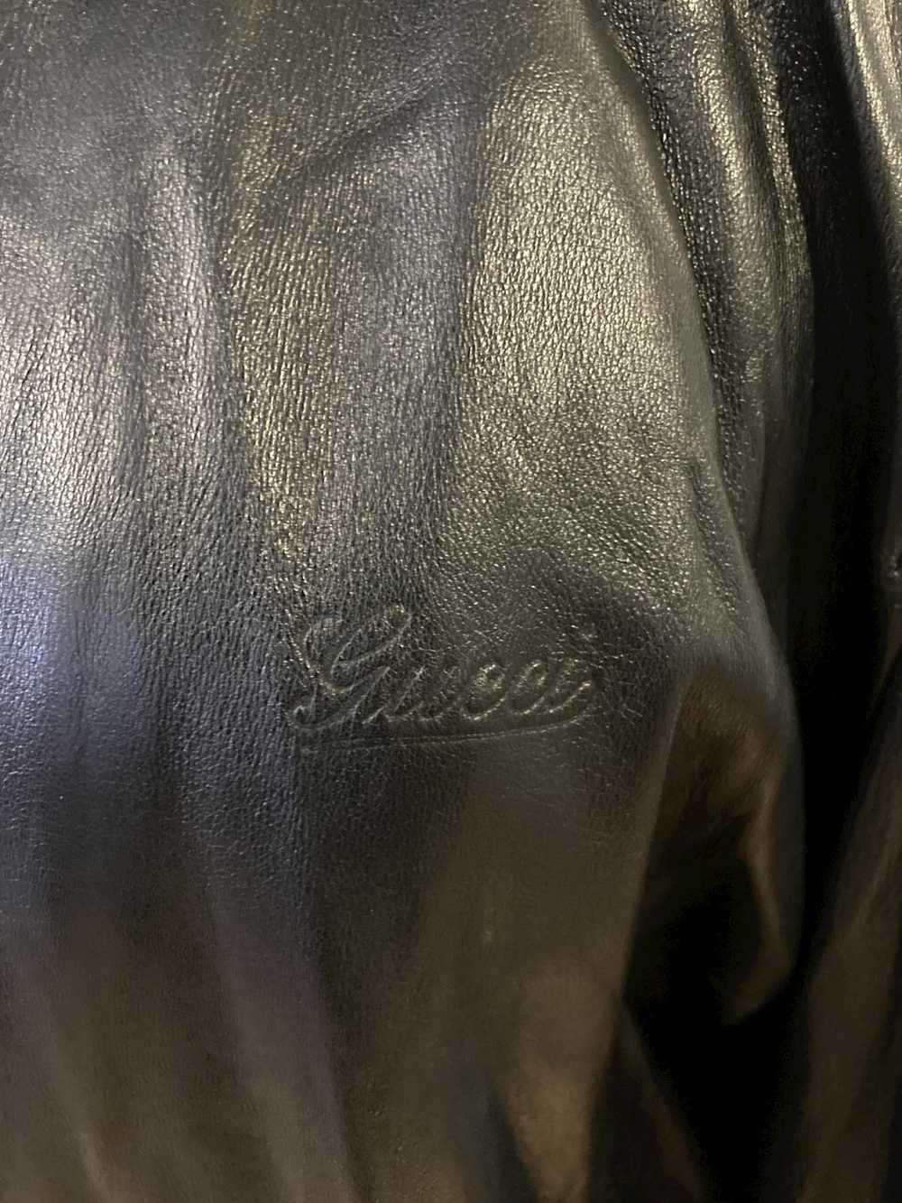 Gucci GUCCI Black Lamb Leather Bomber Jacket MEN … - image 5