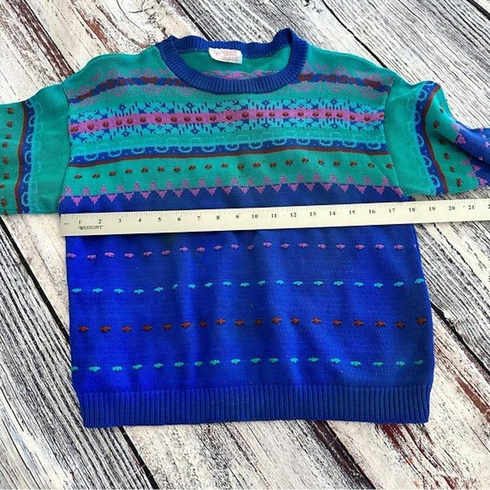 Vintage Vintage Cotton Knit Vibrant Colorful Funk… - image 5