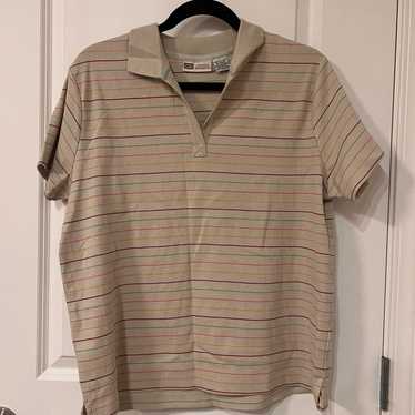 VTG Faded Glory Colorful Striped Polo Womens XL - image 1