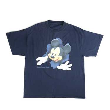 Vintage Disney Mickey Mouse Fishing T-Shirt Big Print Men's Size Large