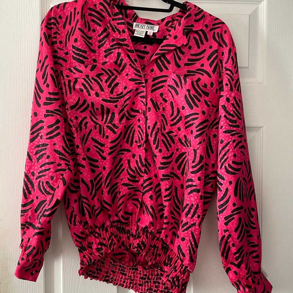 Vintage black and pink blouse - image 1