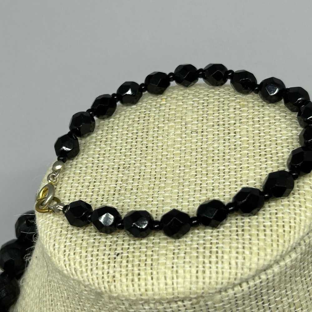 Vintage Art Deco Flapper Black Necklace with Brac… - image 5