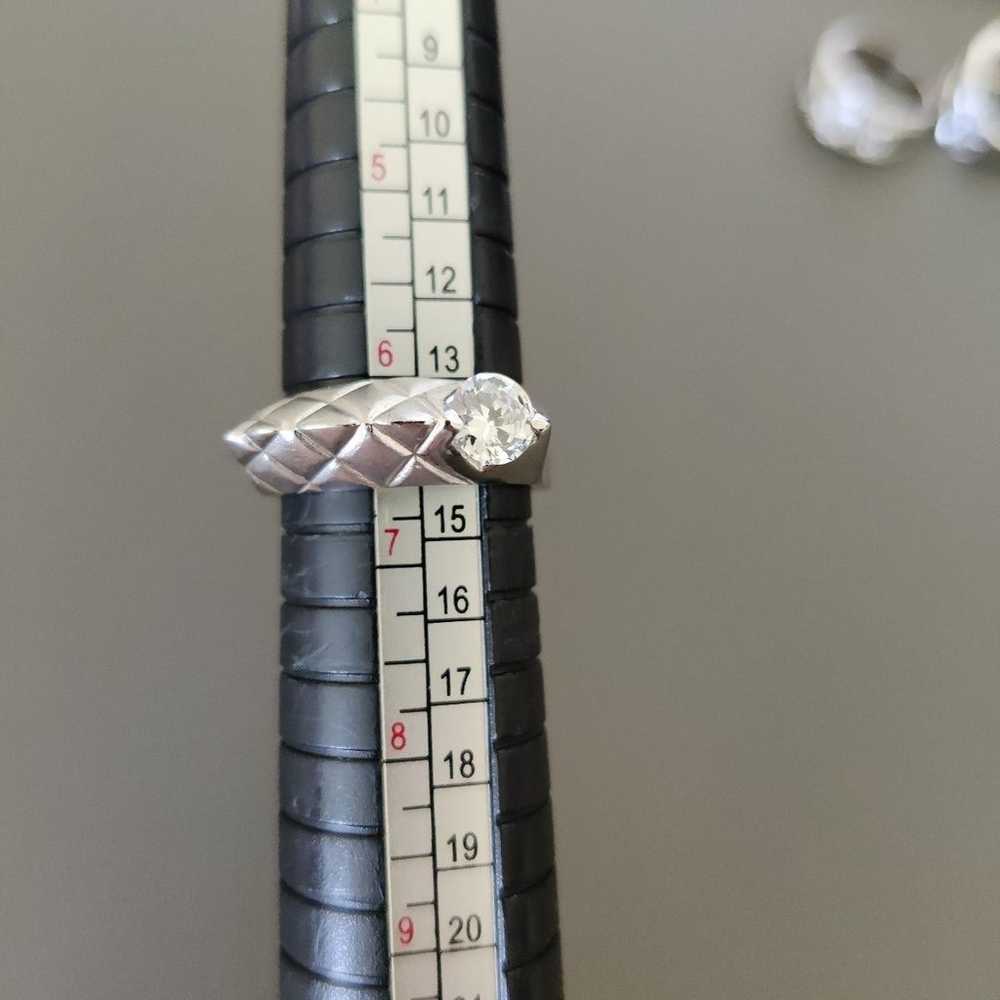 14k White Gold Over 925 Sterling Silver Rings Lot - image 7